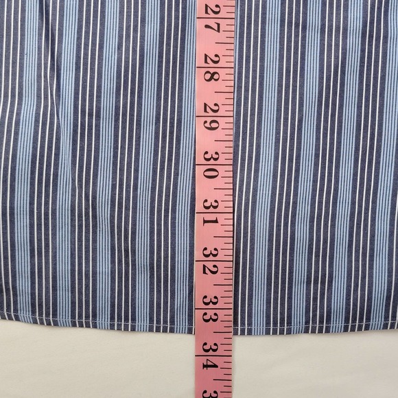 EUC Tommy Hilfiger Y2K TLC Lifetime Vertical Striped Blue Button Down Shirt XL - Picture 6 of 7